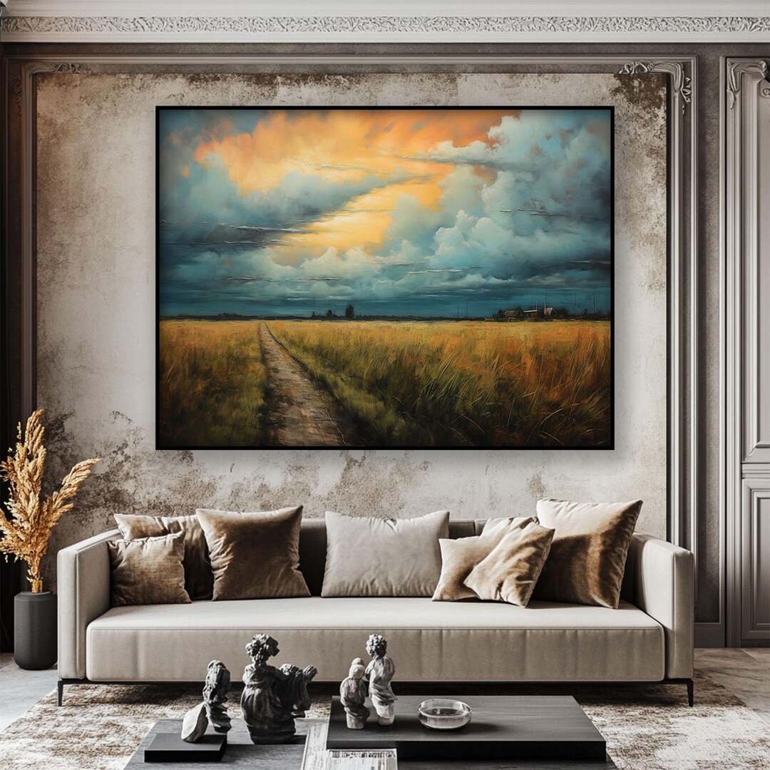 Hand Painted Landscape Oil Painting: Abstract Textured Canvas Art - Etsy