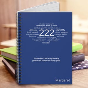 Angel Number 222 Notebook: Customized 6x8 Spiral Bound With Numerology Symbolism and Affirmation