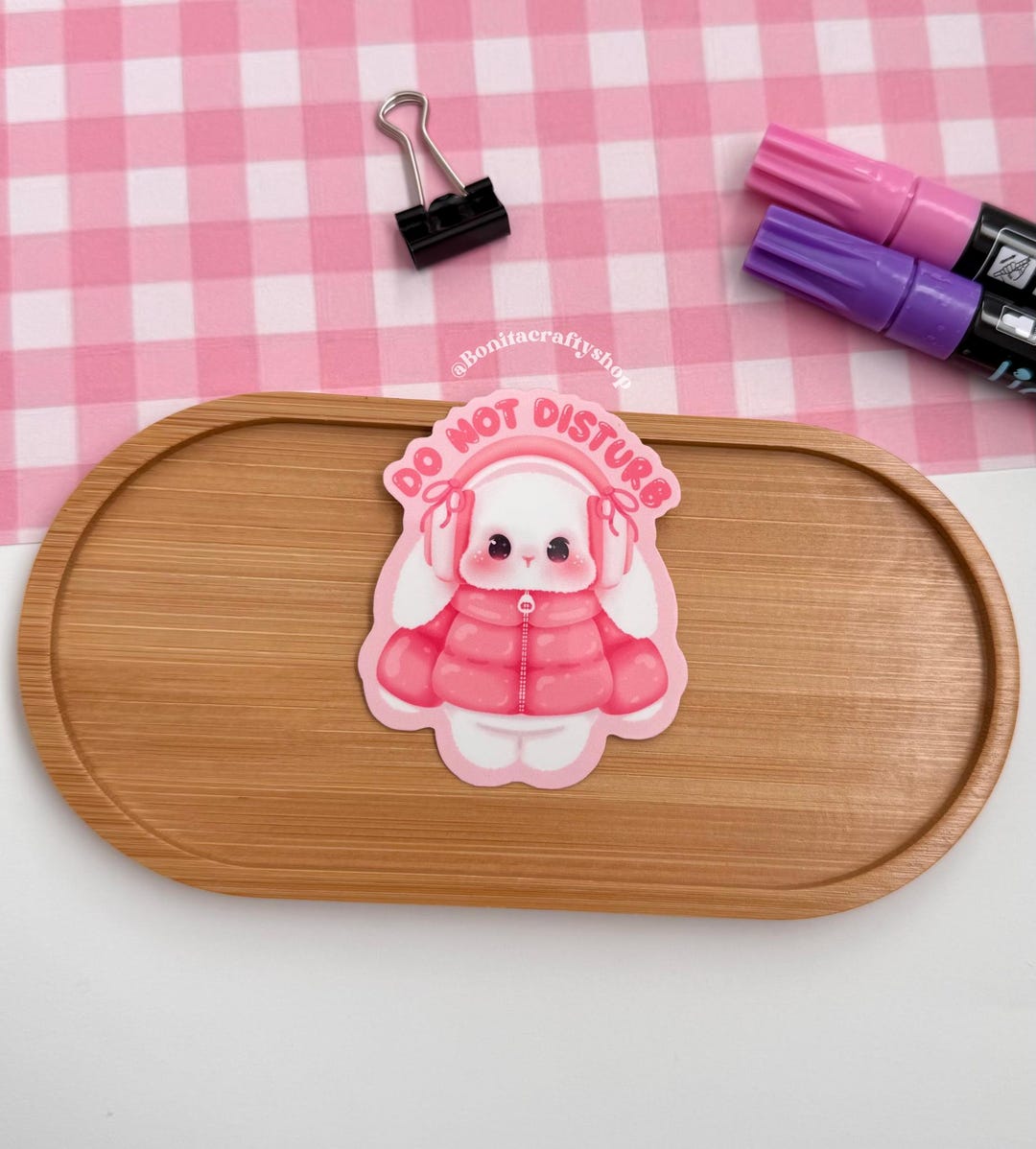 Do Not Disturb Bunny Glossy/sparkle Sticker Vinyl|cute Kawaii Pink ...