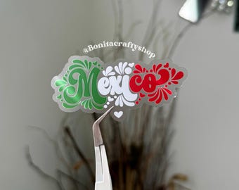 Mexico flag clear waterproof sticker vinyl| Latina Latinx Latino decal| Water bottle sticker| Mexico car sticker| Hispanic trendy sticker