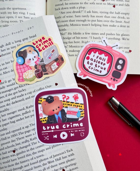 True Crime & Chill Matte Sticker Vinyl| True Crime Audio Sticker| Fall Asleep To True Crime Vinyl| True Crime Junkie| Booktok Bookworm Gifts