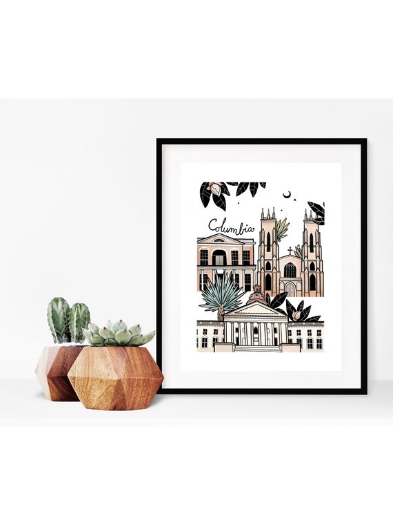 Columbia Art Watercolor Columbia Print Columbia Poster Wall Etsy
