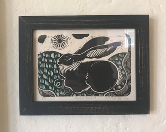 Gravure Lapin Fier Impression Gravure Linogravure Linogravure Lapin Relief Linogravure