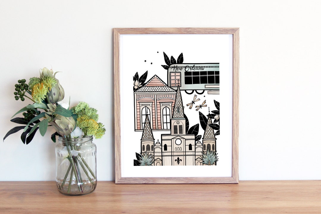 New Orleans Art Watercolor New Orleans Print New Orleans Poster Wall