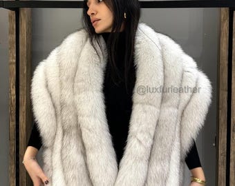 本物の高級シルバーフォックスファーストールフォックス、大きな