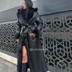 Maxi Real Leather Coat - Etsy
