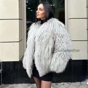 Mongolian Jacket- Real Tibetan Lamb Fur Coat, Women Coat Mongolian Curly Jacket, Shaggy Coat- Tibetan Fur Coat 25