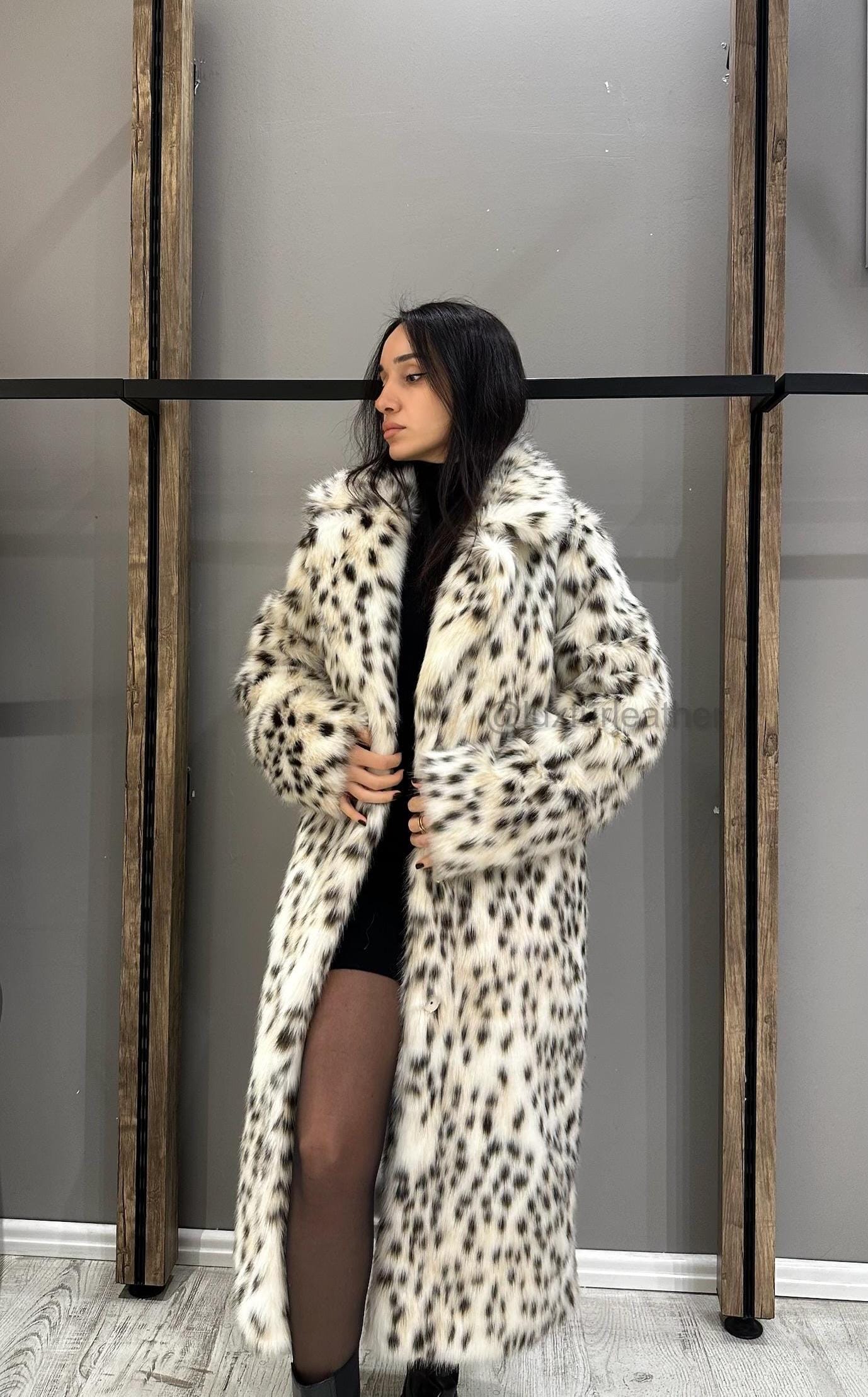 Dalmatian Faux Fur Coat - Etsy