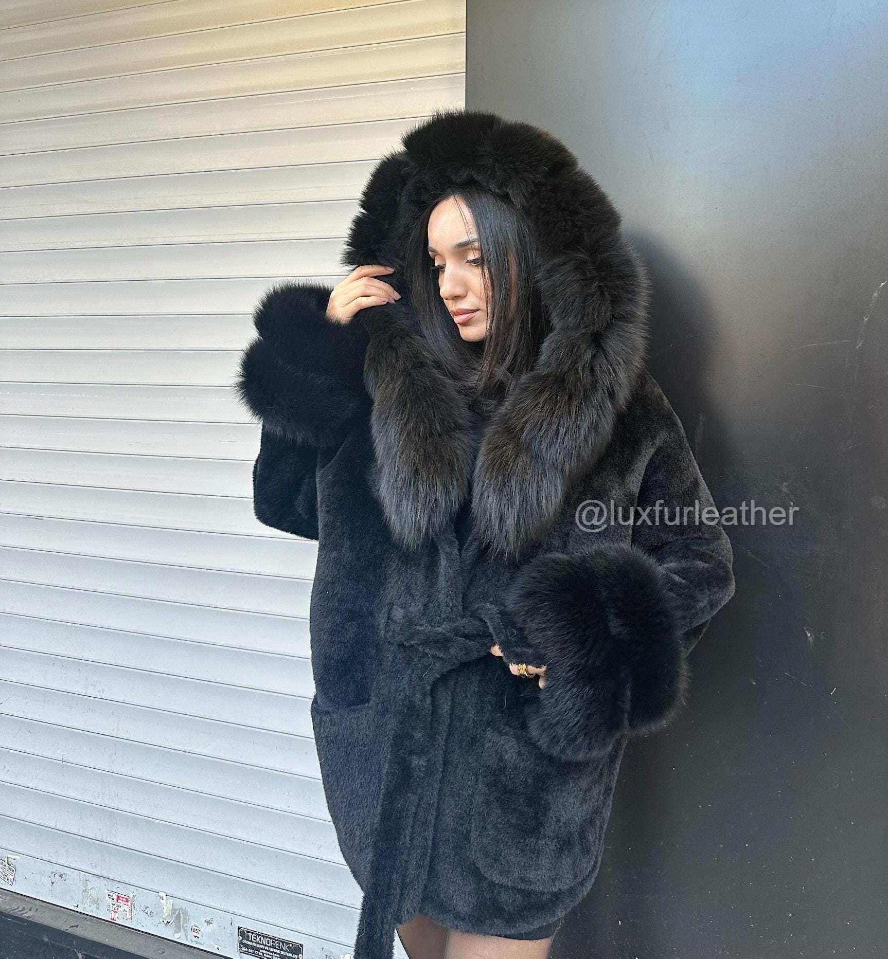 【U LAN】[Holiday] Premium over fox fur jacket Fashion O-neck Winter Jacket Women Natural Real Fox Fur Fur