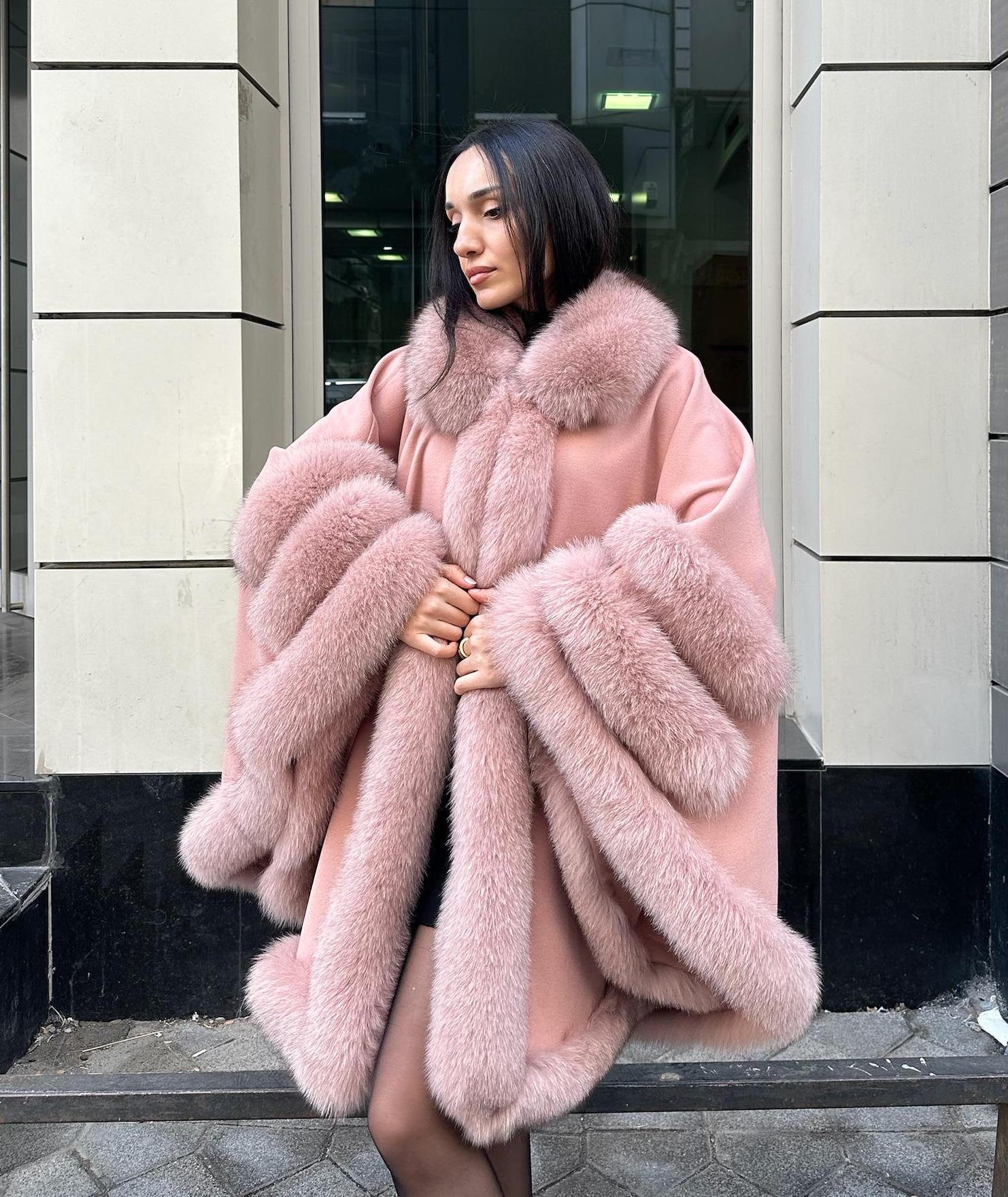 Pink Fur Cape - Etsy