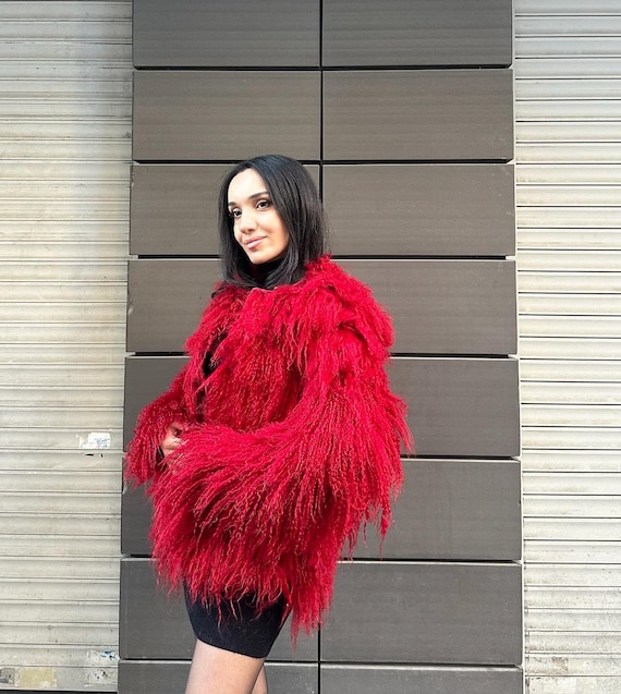 Mongolian Fur, Real Tibetan Lamb Fur Coat, Christmas Coat