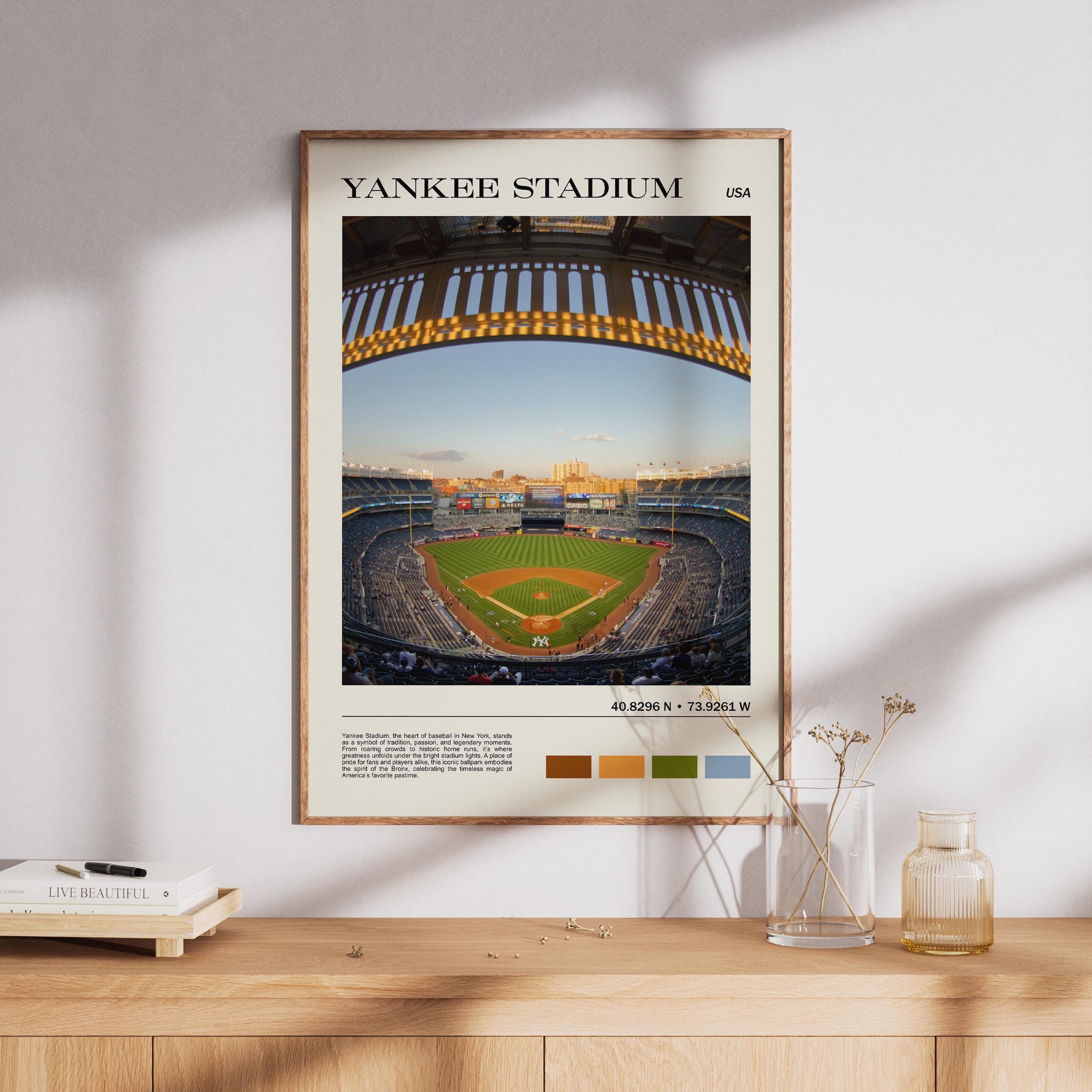 Yankee Stadium Wall Art, NYC Stadium Printable Poster, Baseball Home Decor, Gift for Sport Lovers, MLB Digital Print with Color Palette