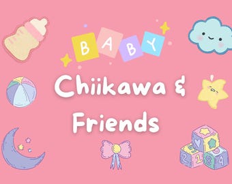 Baby Chiikawa & Friends Postcard, Kawaii Art (Digital Download)