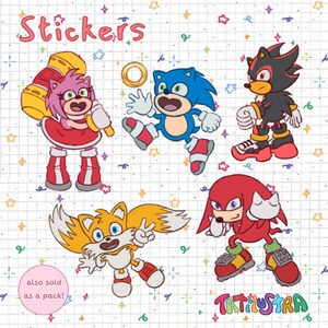 Sonic stickers - Sonic Heroes - Sonic the movie - Sonic the hedgehog, Shadow, Tails, Knuckles, Amy stickers