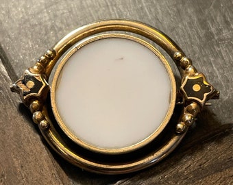 Victorian 14k Gold Filled and Enamel Mourning Flip Locket-