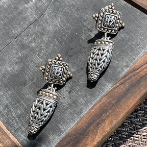 Designer John Hardy 18k 925 Gold Dot Dangle Earrings Vintage RARE!!