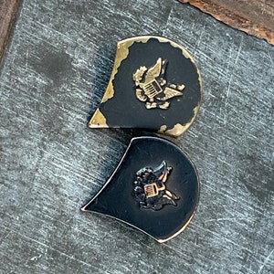 Vintage Vietnam Era U.S. Army Collar Pins for Rank Spec 4 Military Pins Eagle President Seal Emblem Pin