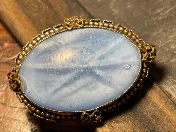 Edwardian Czechoslovakian Faux Star Sapphire 9kgf… - image 8