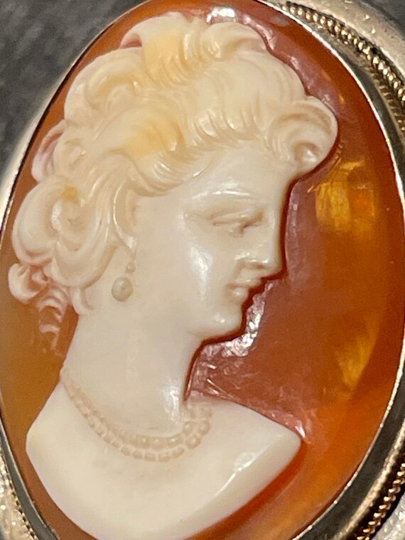 Edwardian Genuine Cameo Pendant/ Brooch in 800 Si… - image 8