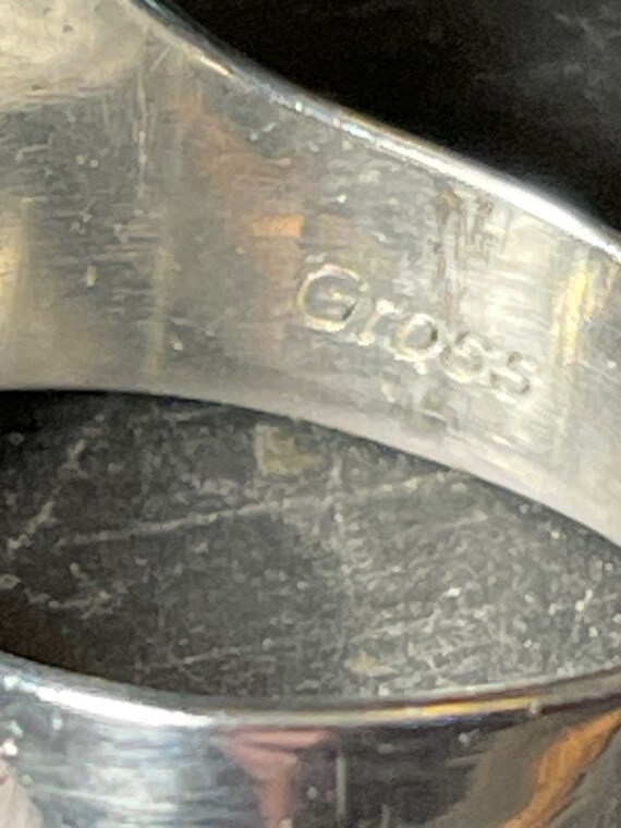 Artisan Modernist OOAK Sterling Ring by Gross siz… - image 6
