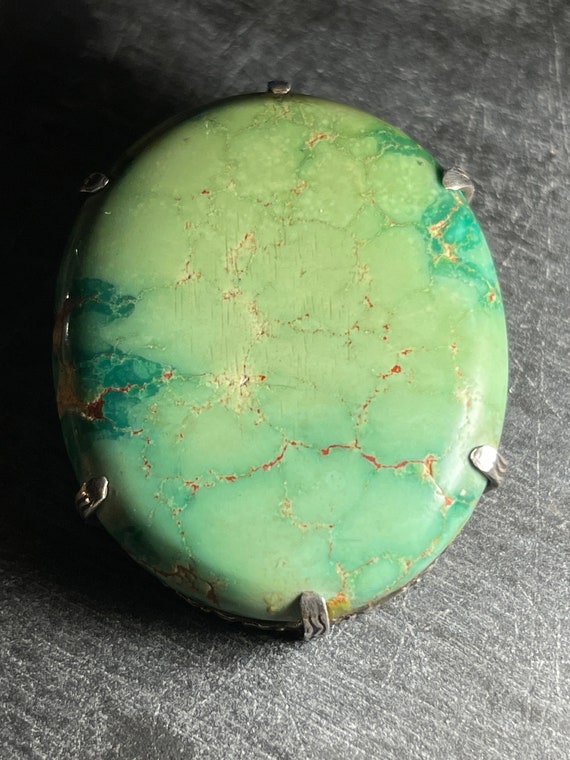 Edwardian RARE Spiderweb Matrix Green Turquoise S… - image 10