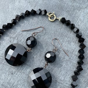 Victorian Mourning French Jet Choker and Drop Earrings Set image 2