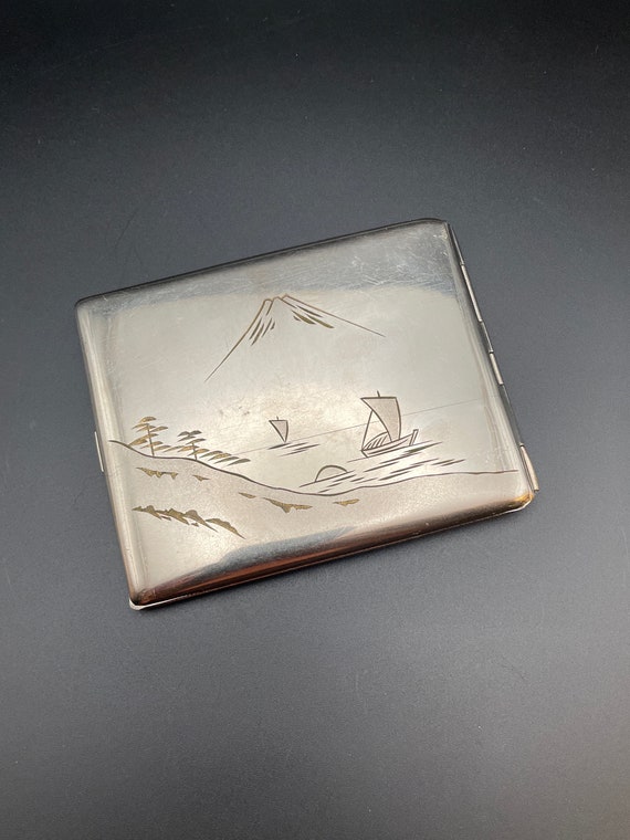 KRAFT R.K. ALPACCA Antique Silver Plate Engraved Cigarette Case