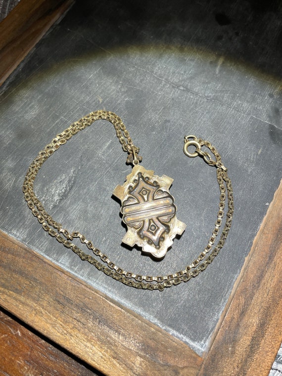 Edwardian Bronze Cameo Necklace - image 3