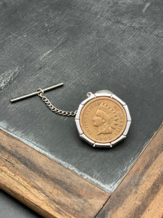 Retro 1905 Indian Head Penny Tie Tack