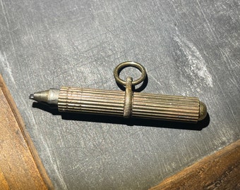 Rare Victorian Telescopic Pencil, FAIRCHILD, Gold Enamel Swiss
