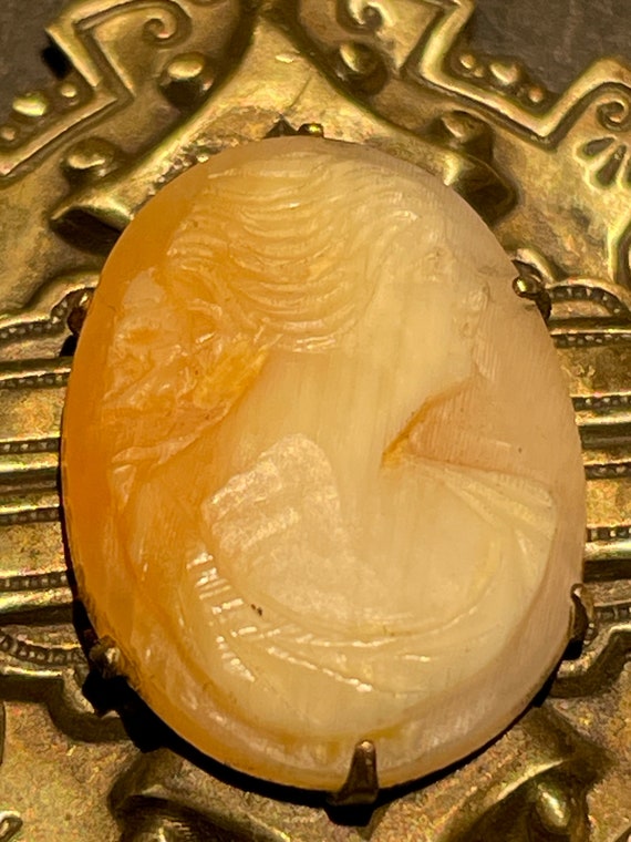 Edwardian Bronze Cameo Necklace - image 6