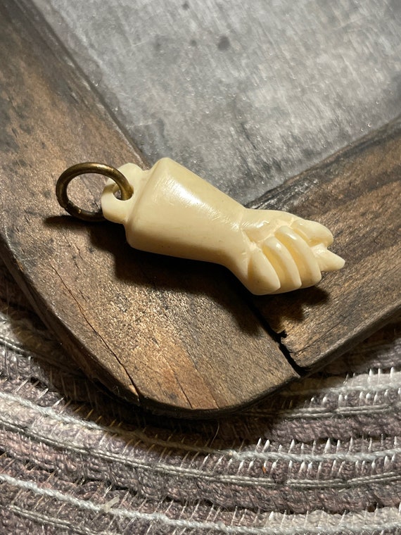 Victorian Antique Carved Horn/ Bone Figa Charm-
