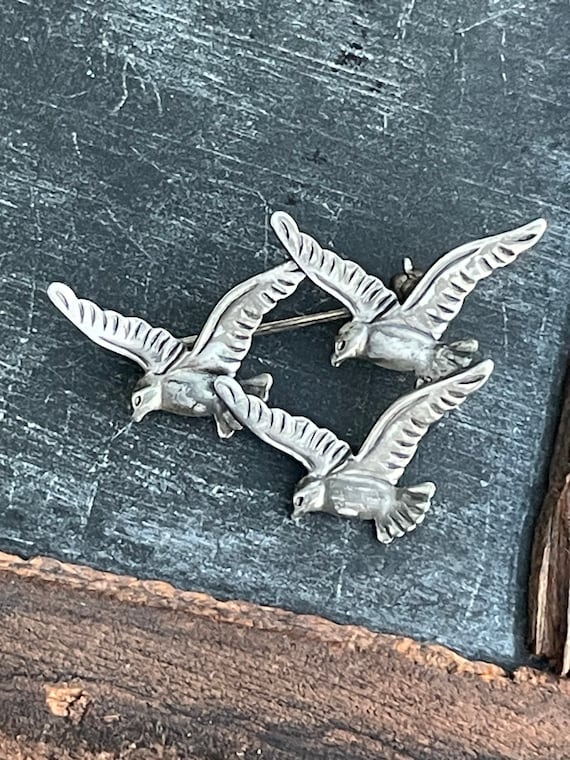 Mid Century Sterling Beau Sterling Seagull Brooch-