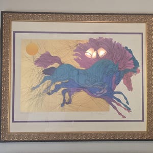 Le Saut Serigraph on Paper by Guillaume Azoulay, Framed