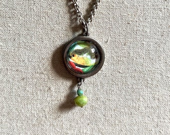 Green bird necklace