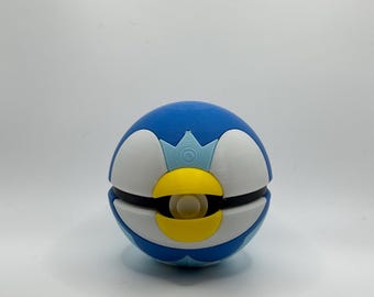 Piplup Pokéball | 3D Printed Pokémon Display Ball | Water-Type Trainer Gift | Pokémon Collector Prop