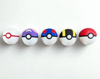 Poké Ball Inspired Fridge Magnet 5 Piece Set