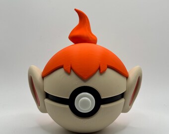 Fire Type Monkey Starter Inspired Display Sphere | Fire Element Desk Decor