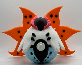 Solar Moth Fire Insect Element Sphere | Flame Wing Display Orb | Gamer Desk Decor