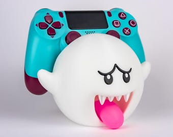 Ghost Controller Stand – Cute Gamer Desk Decor – 3D Printed Controller Holder – Spooky Gaming Setup Accessory – Gift for Gamers