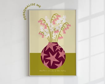 Custom May Birth Flower Print – Lily of the Valley & Hawthorn