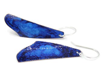 Blue Copper Sail-Shaped Earrings