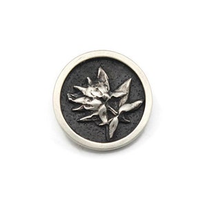 Silver Spiky Flower Circle Pendant, hidden bail, silver metal clay