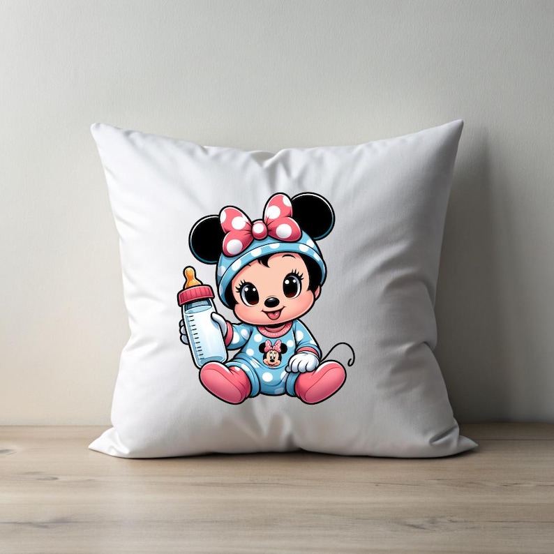 Terry Stuff Dress For Baby Girl In Minnie Mouse Print Aqua Color main image 1