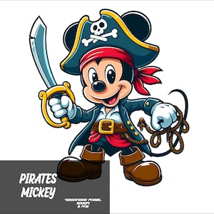 5 PNG Pirate Mickey Png Mouse Splash and Watercolor Png Mickey Transparent PNG file for Sublimation Pirate Mouse PNG