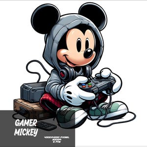 5 PNG Gamer Mickey Png Mouse Splash and Watercolor Png Mickey Transparent PNG file for Sublimation Gamer Mouse PNG