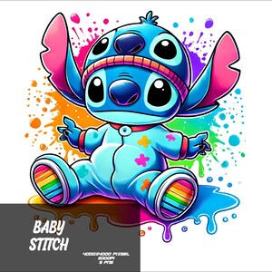 5 PNG Baby Stitch Png  Stitch Splash and Watercolor Png Stitch Transparent PNG file for Sublimation Baby Stitch PNG
