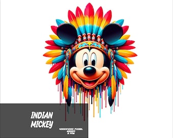 5 PNG indisk Mickey PNG indisk musstänk och akvarell PNG Mickey transparent PNG-fil för sublimering indisk Mickey PNG
