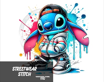 5 PNG Streetwear Stitch Png  Stitch Splash and Watercolor Png Stitch Transparent PNG file for Sublimation Streetwear Stitch PNG