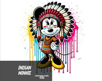 5 PNG indiska Minnie PNG musstänk och akvarell PNG Minnie transparent PNG-fil för sublimering indiska Minnie PNG